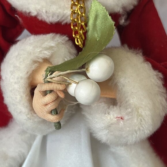 Artmark 1977 Boudoir 15" Big Eyes Christmas Doll Red Dress Victorian Vtg Korea - Picture 15 of 16